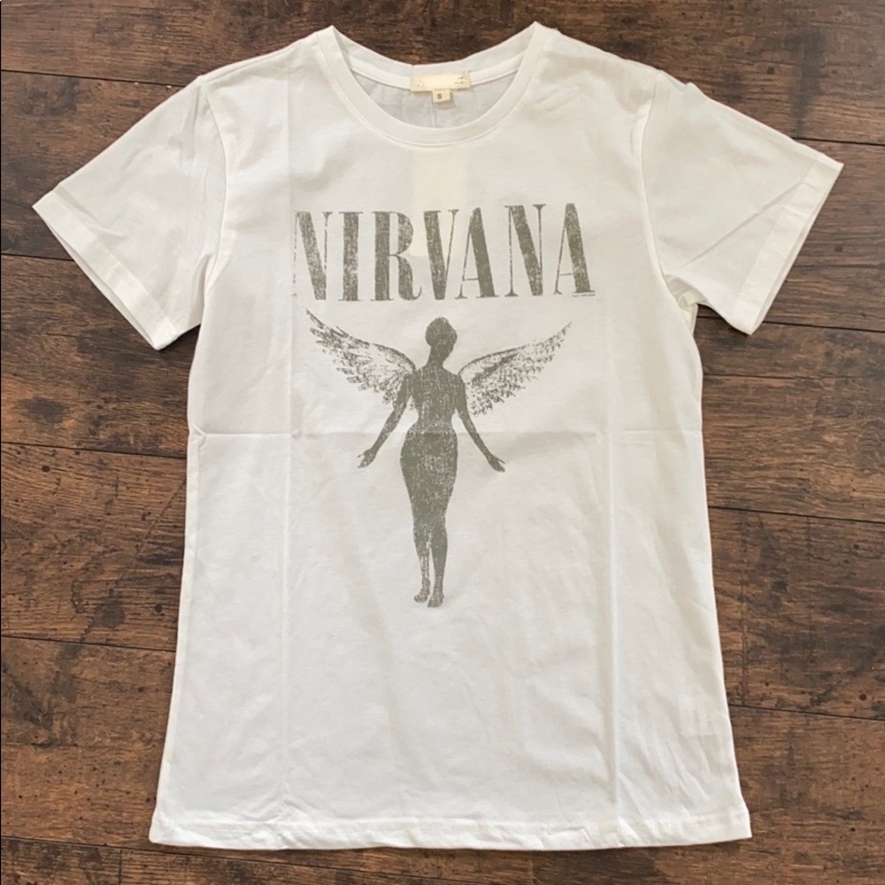 SOLD OUT White Nirvana Vintage Concert Utero Band Graphic T-Shirt - Picture 6 of 7